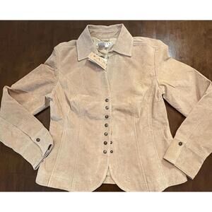 A M I Washable Suede Jacket NWT Size Medium Beige
